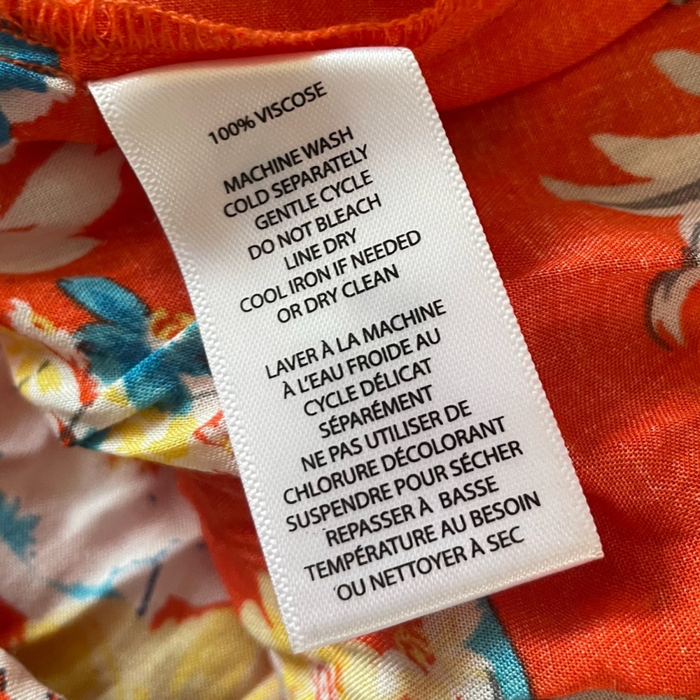 BeachLunchLounge Floral Orange Blossom off the shoulder Top Size XS NWT - Picture 8 of 15